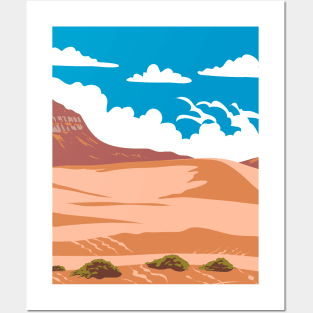 Coral Pink Sand Dunes State Park in Kane County Utah USA WPA Art Poster Posters and Art